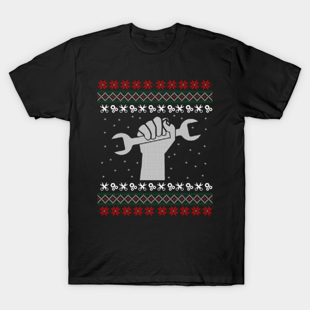 Mechanic Ugly Christmas Sweater Gift T-Shirt by uglygiftideas